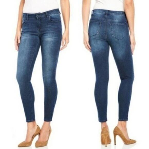 Kensie Effortless Ankle Mid Rise Dark Wash 26 - Picture 2 of 5